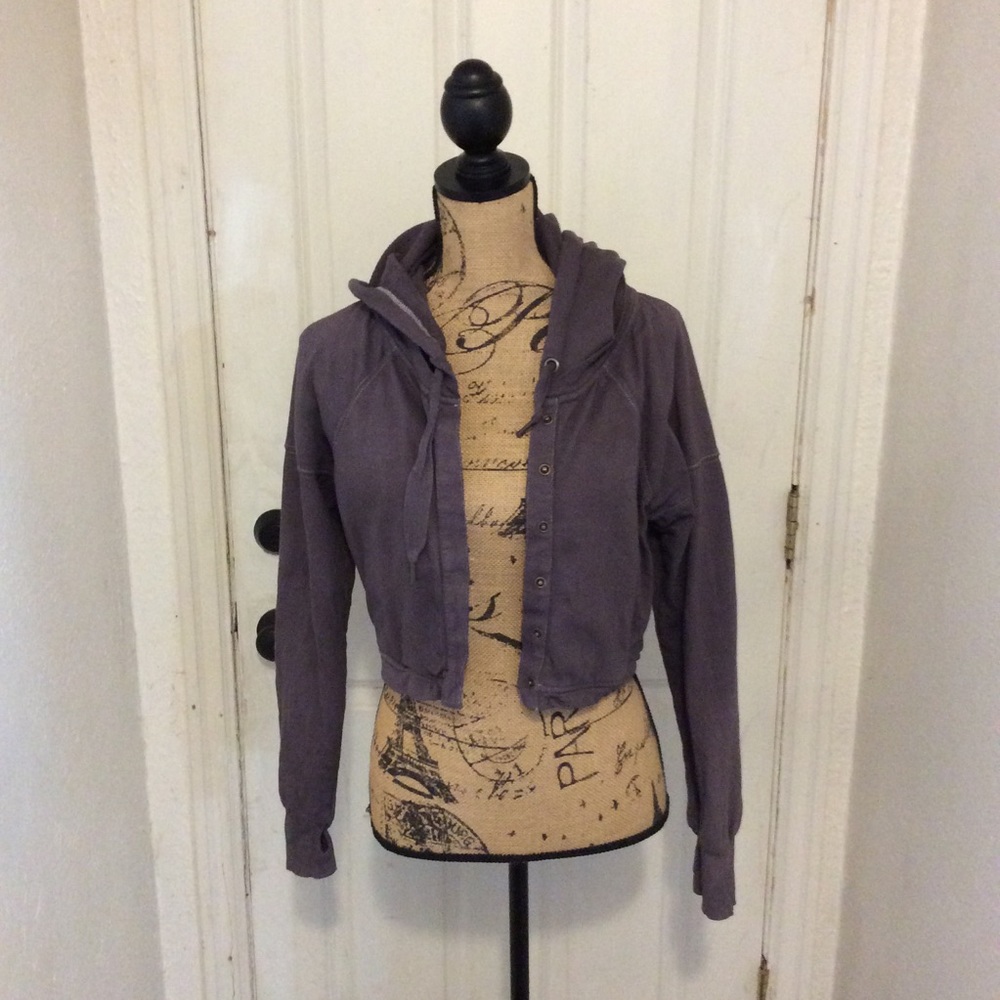 Stem Active Nordstrom Organic Crop Snap Up Hoodie